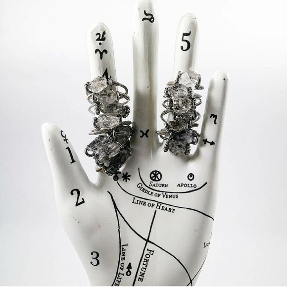 Herkimer Diamond Ring Stacks - Picture 4 of 7